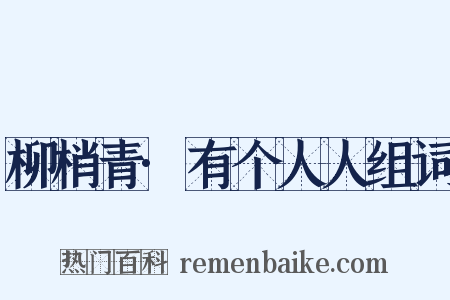 柳梢青·有个人人组词是什么意思的图片